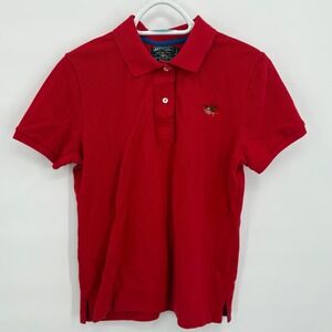 American Living Boys Red Short Sleeve Polo Shirt Eagle Flag Logo Size Medium